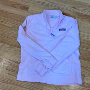 Vinyard Vines Shep Shirt Pink Quarter-Zip Pullover